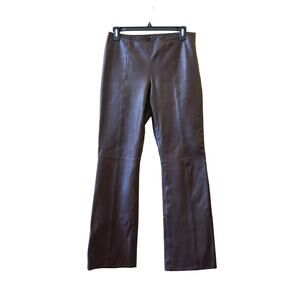 Cache Lamb Leather Y2K Vintage Pants Trousers Dark Brown Size 4